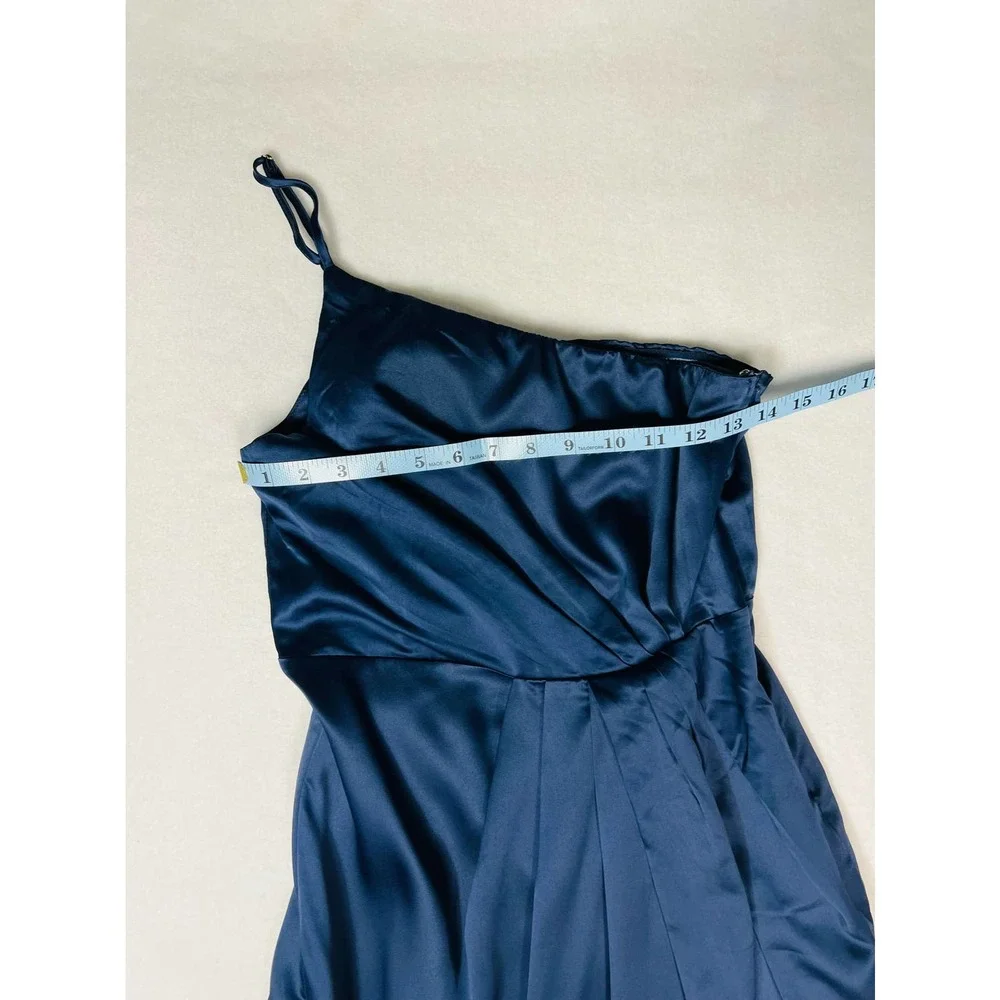 NWOT LULU'S Law of Attraction One-Shoulder Asymmetrical Midi Dress | Navy | S - Picture 7 of 10